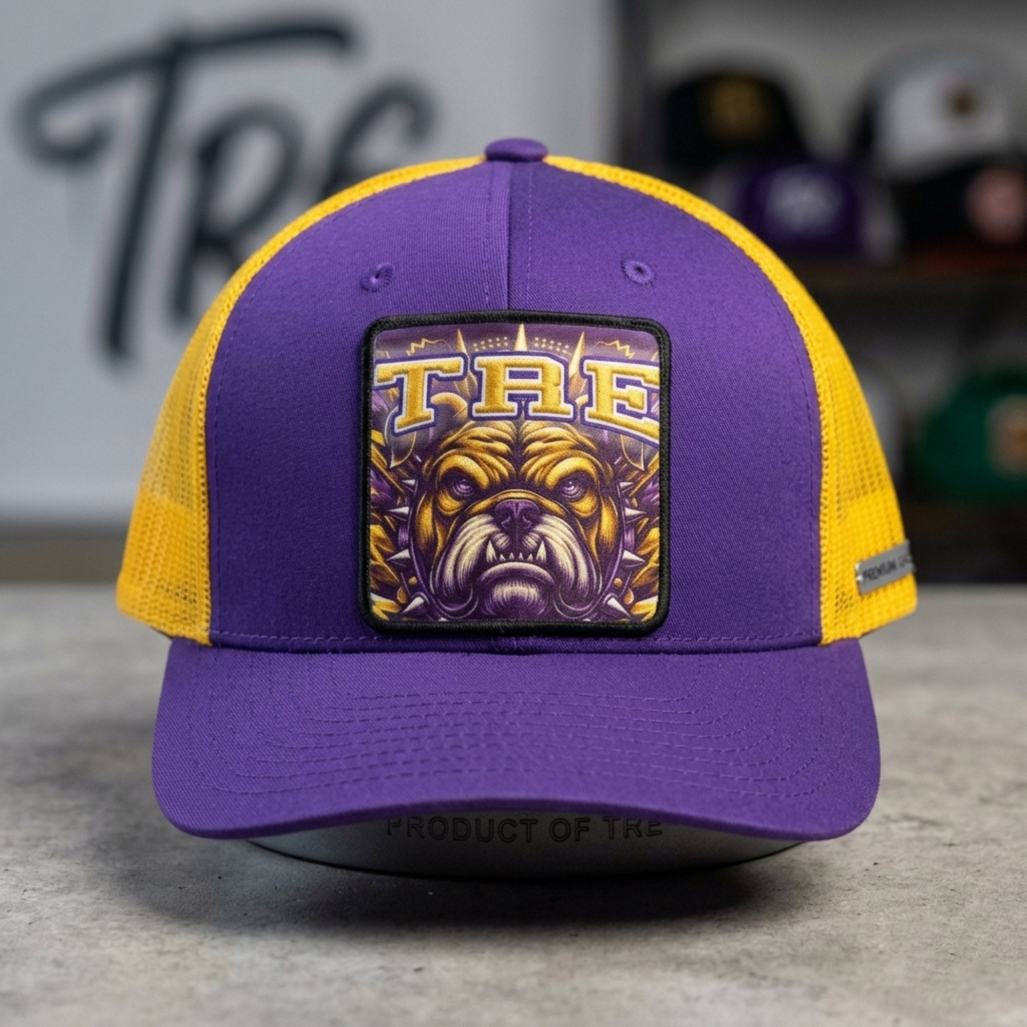 Omega Psi Phi Bulldog 'ACE' 'DEUCE' 'TRE' 'TAIL' Trucker Cap Winters Industries Tre