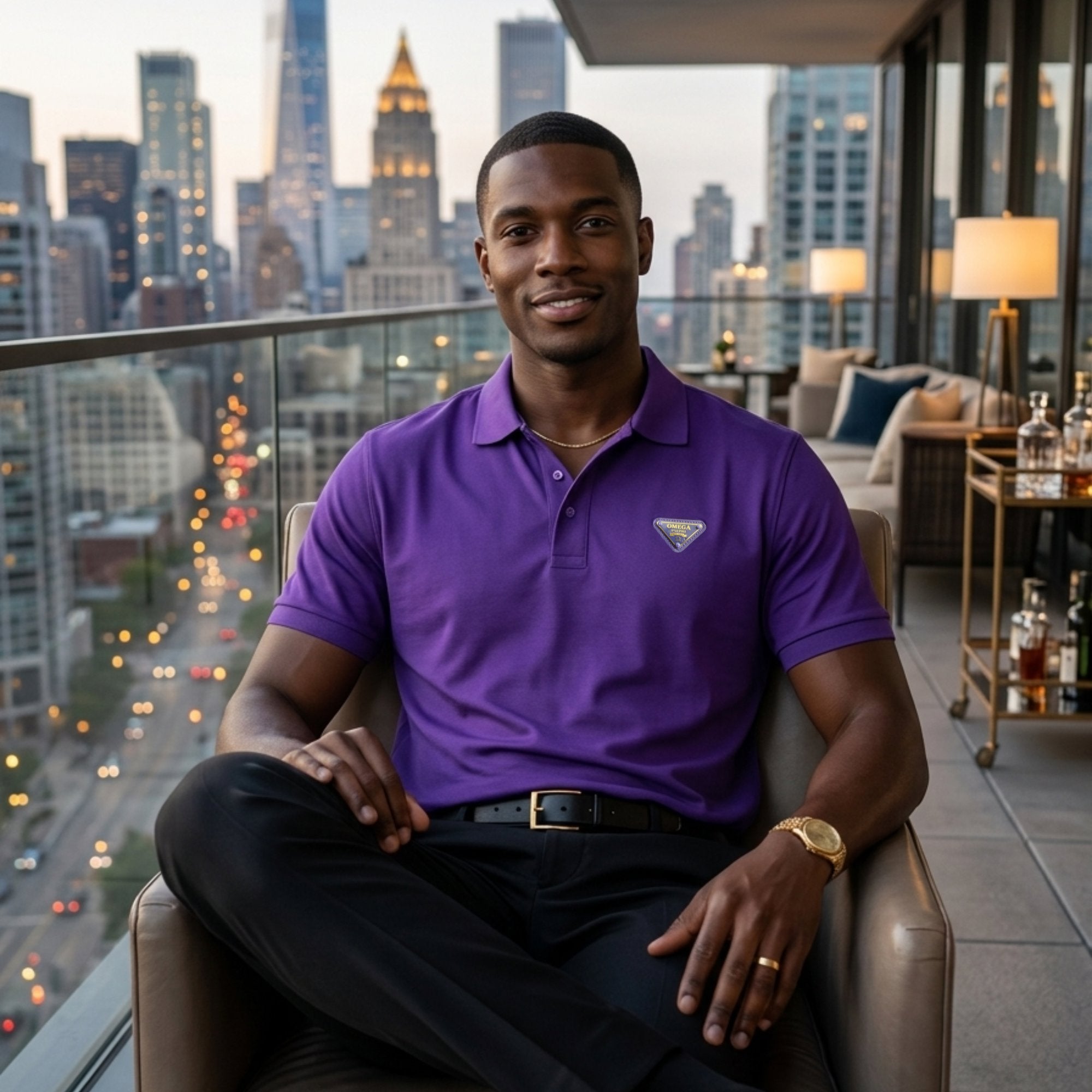 Omega Psi Phi Designer Emblem Polo Winters Industries
