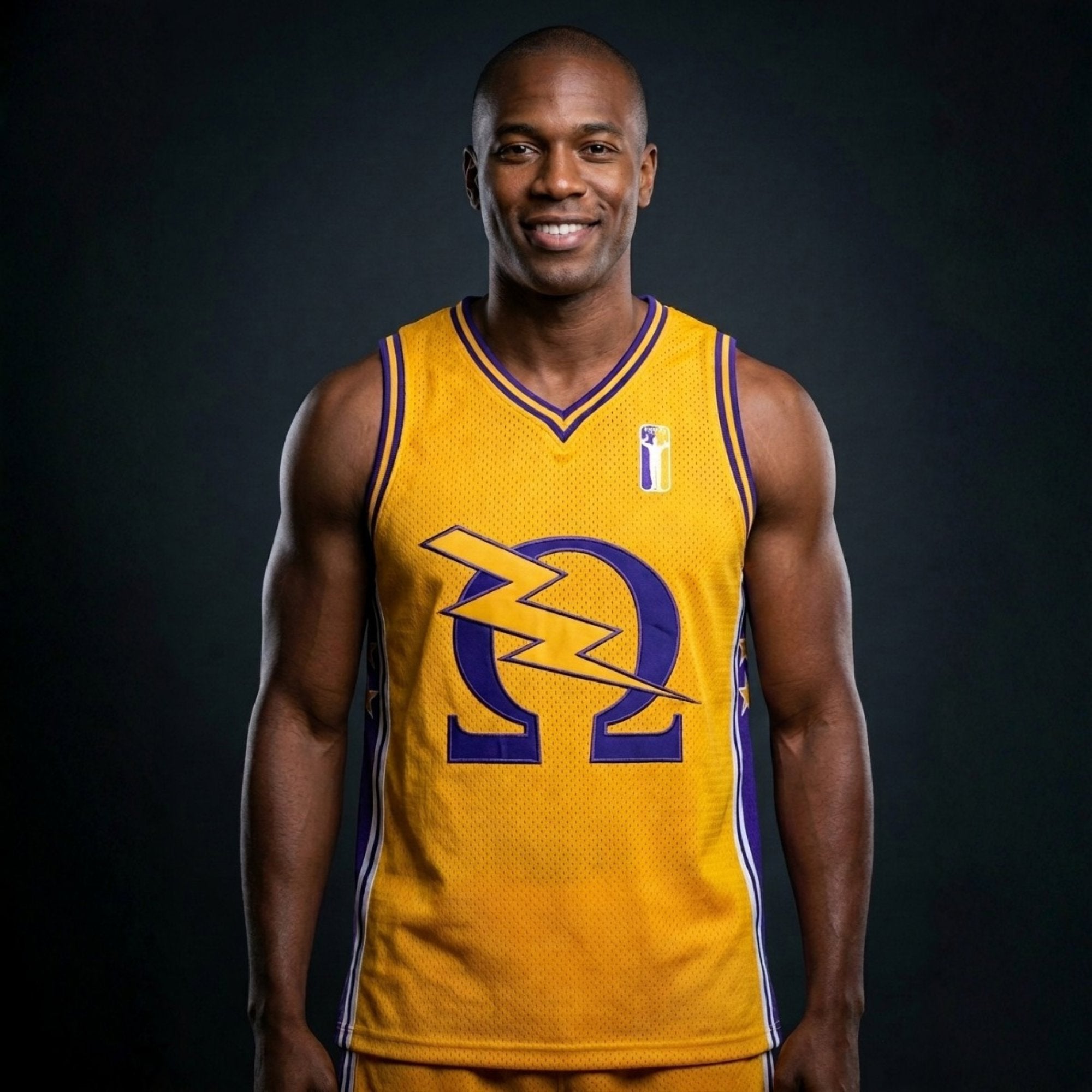 Omega Psi Phi Embroidered Basketball Jersey Gold Winters Industries