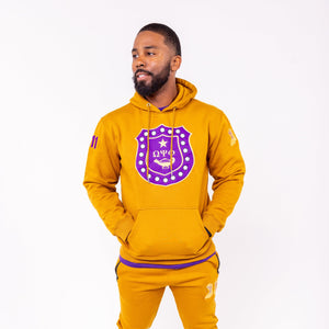 Omega Psi Phi Embroidered / Chenille Tracksuit Gold