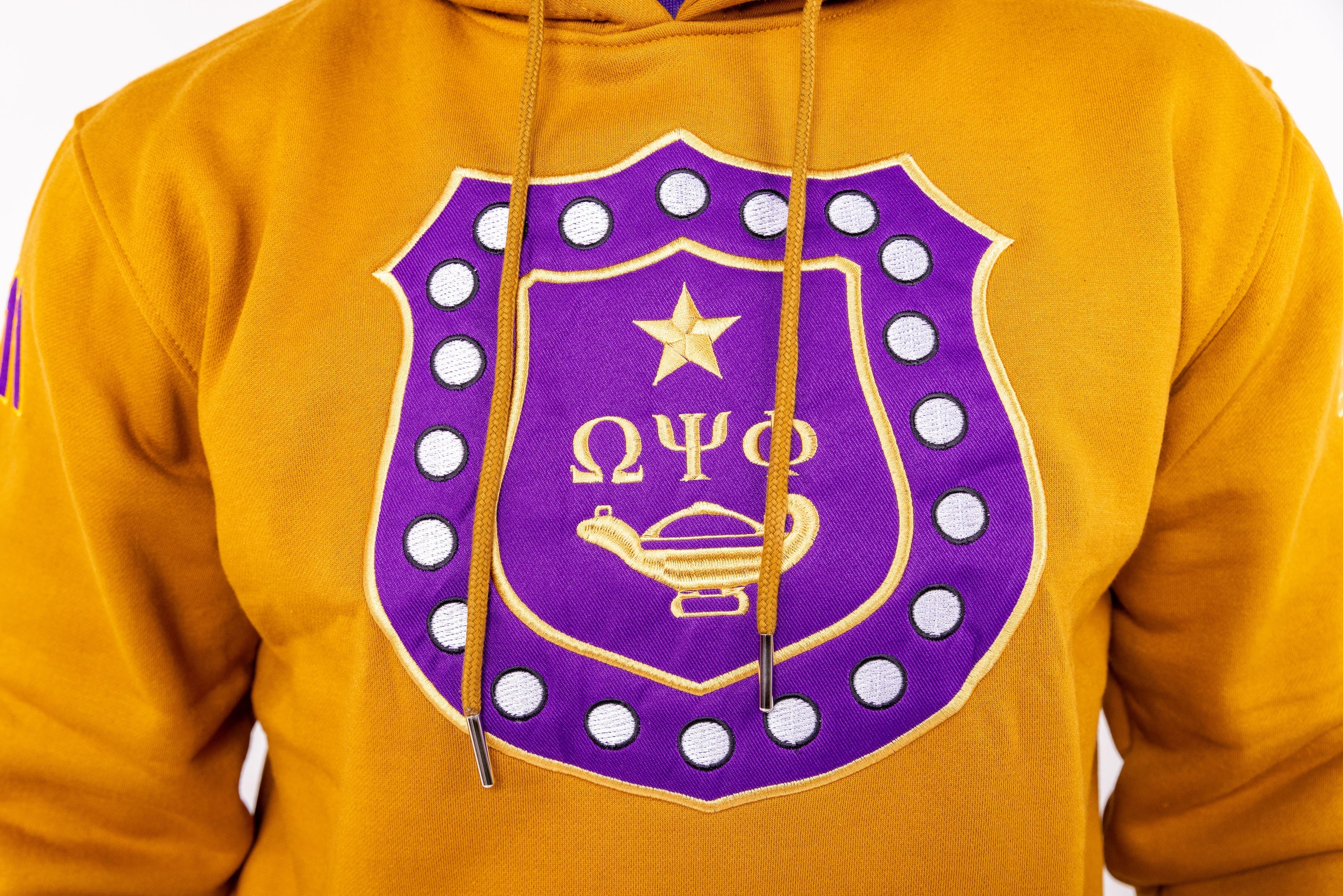 Omega Psi Phi Embroidered / Chenille Tracksuit Gold