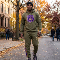 Omega Psi Phi Embroidered / Chenille Tracksuit Green Winters Industries