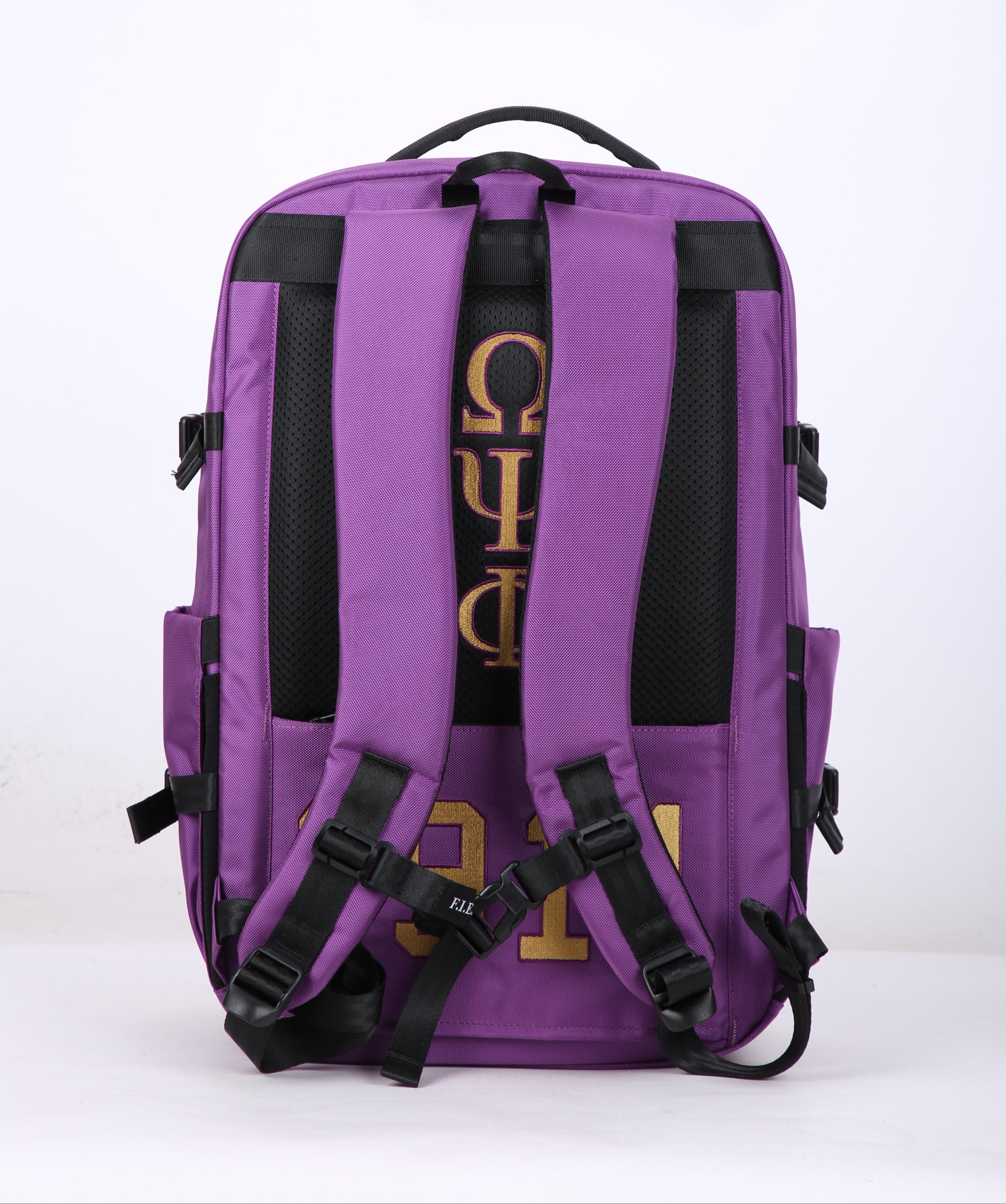 Omega Psi Phi Embroidered Purple and Gold Backpack Winters Industries