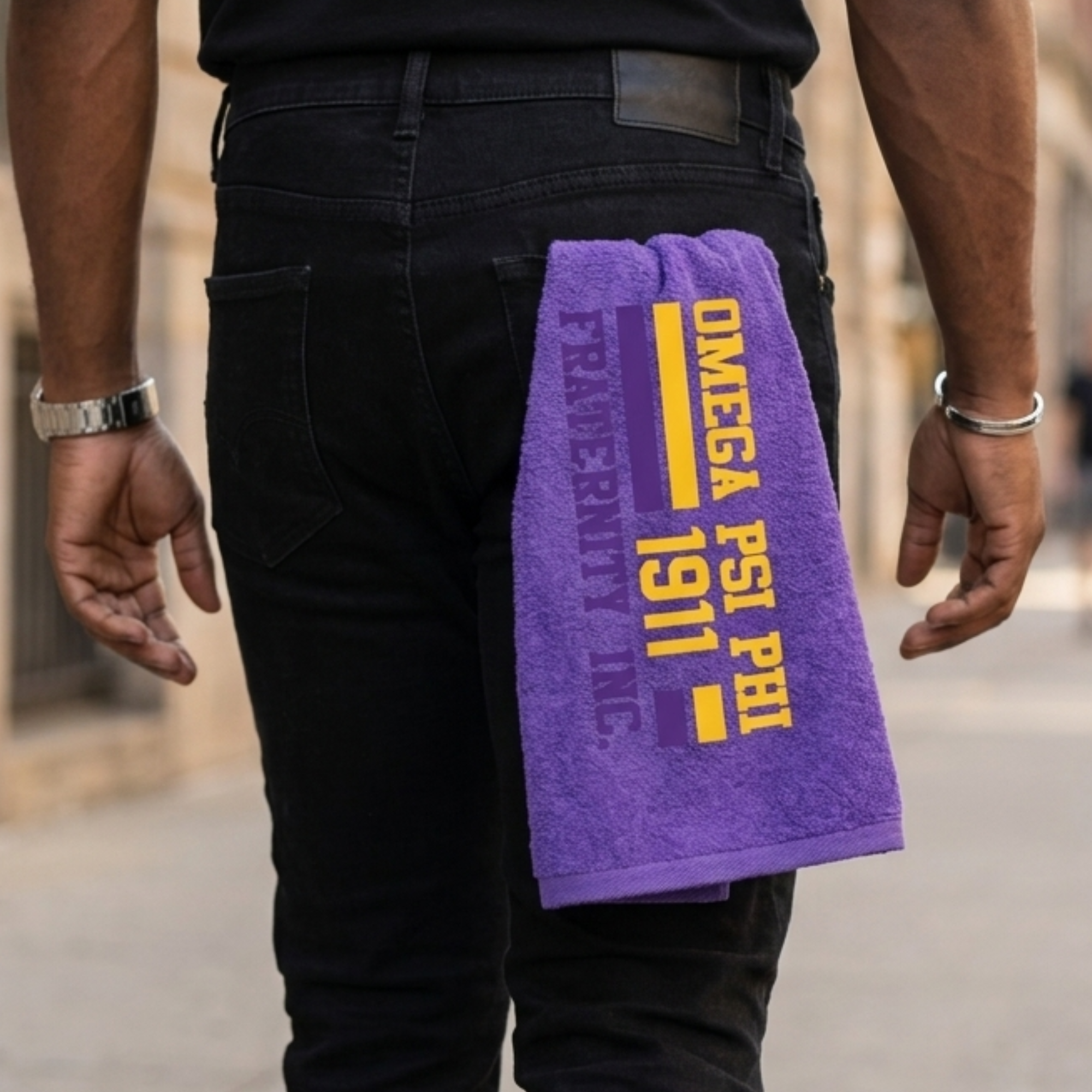 Omega Psi Phi Purple Hand Towel