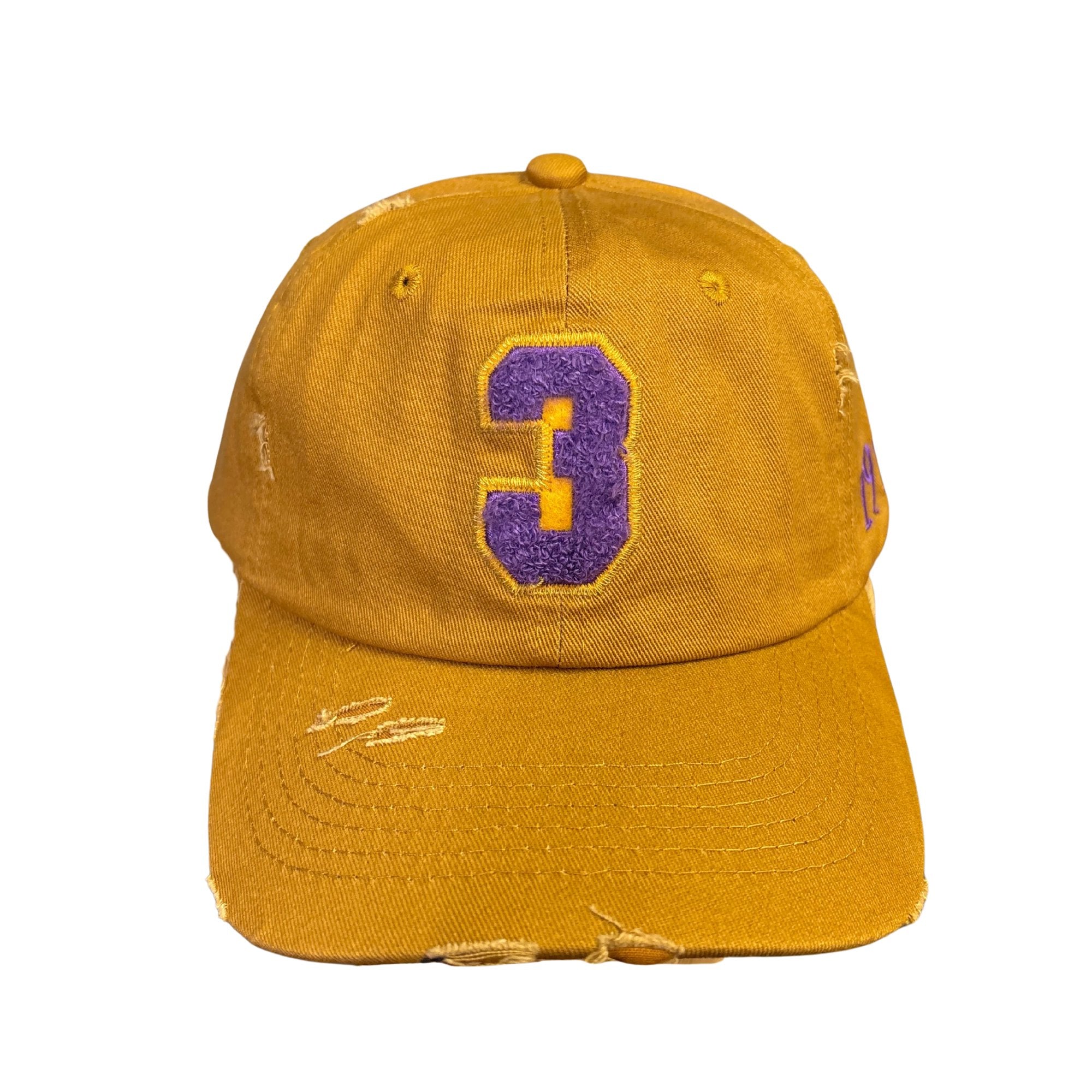 Omega Psi Phi Gold Chenille Cap with Line Number Winters Industries by Fully Promoted Mesquite NUMBER 3