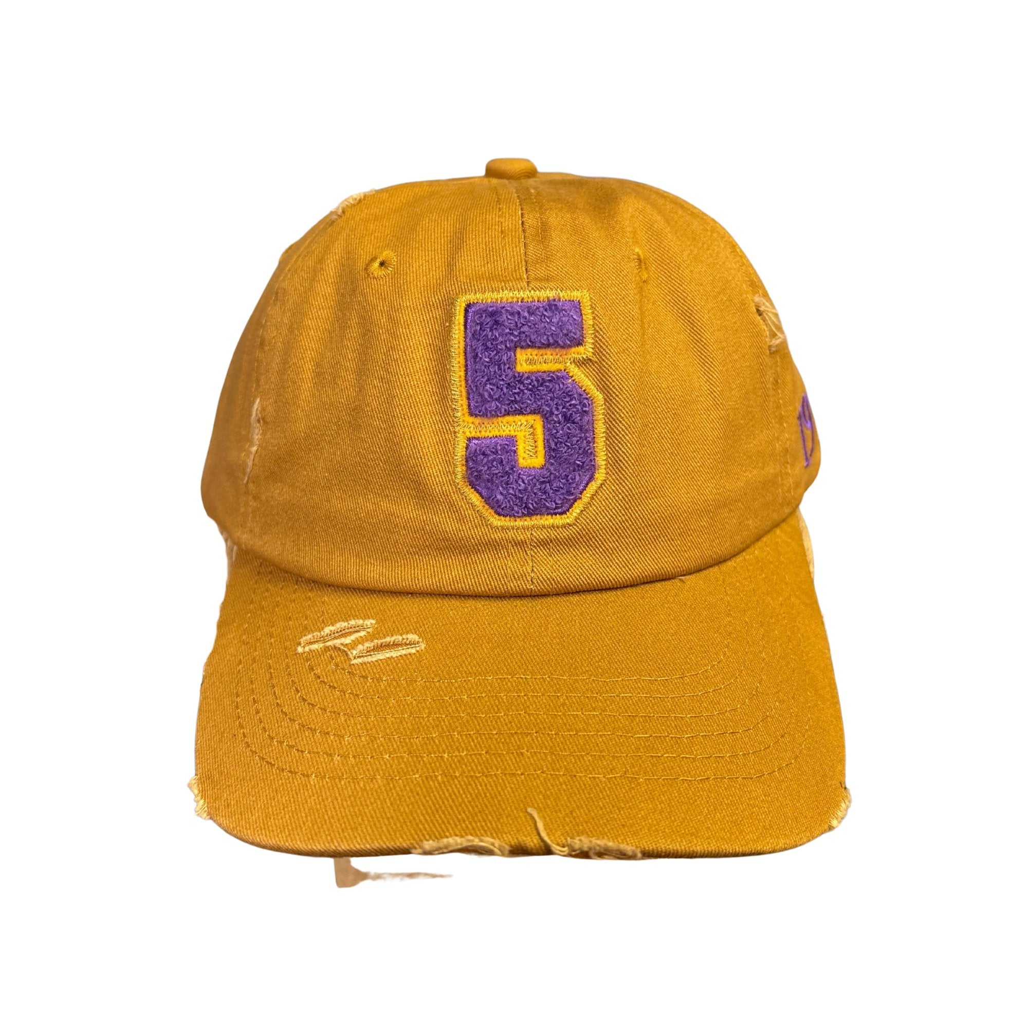 Omega Psi Phi Gold Chenille Cap with Line Number Winters Industries by Fully Promoted Mesquite NUMBER 5