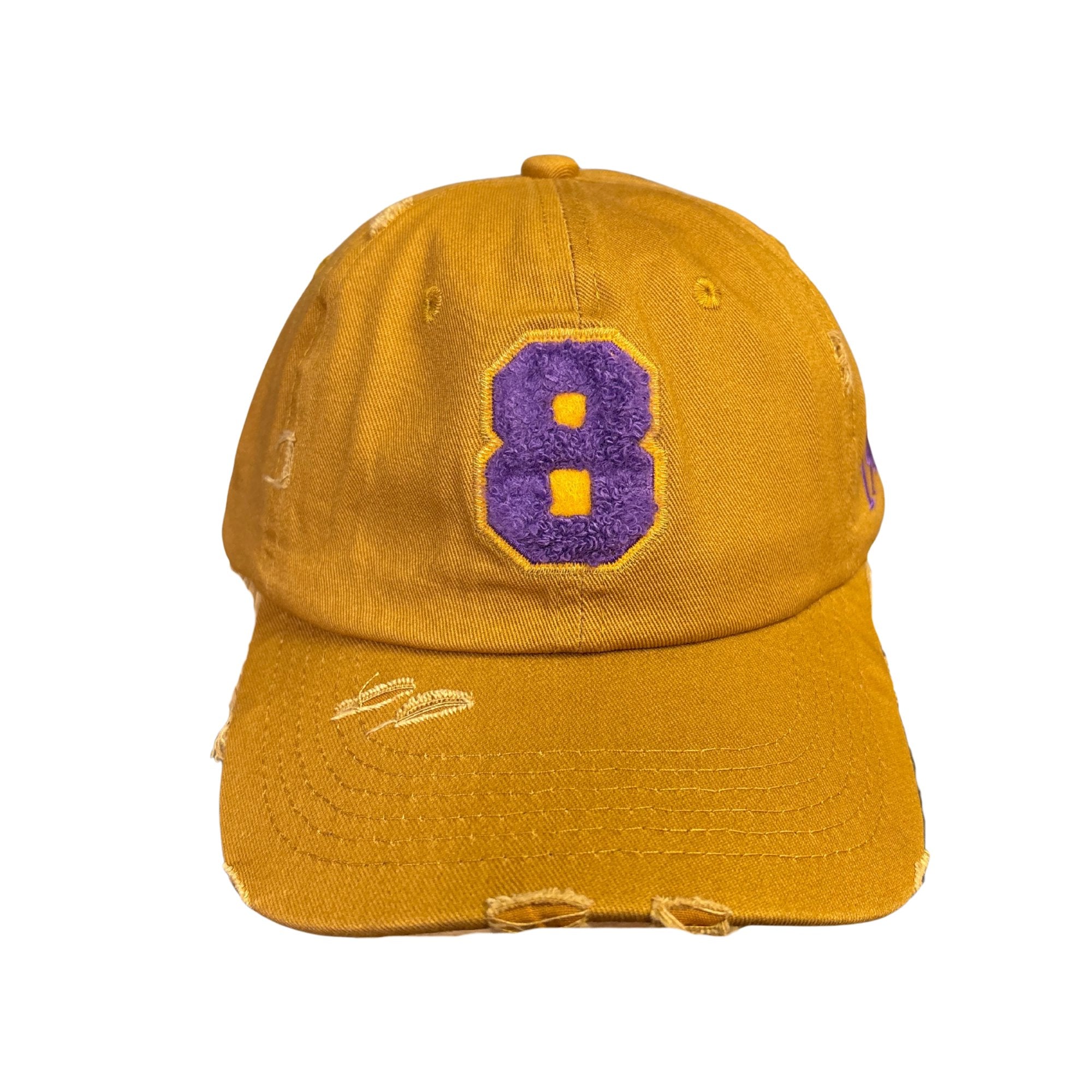Omega Psi Phi Gold Chenille Cap with Line Number Winters Industries by Fully Promoted Mesquite NUMBER 8