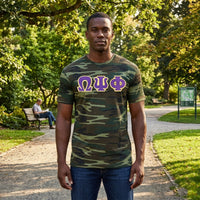 Omega Psi Phi Letters Camouflage T-Shirt Winters Industries