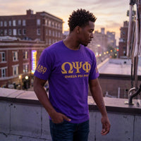 Omega Psi Phi Letters Embroidered Patch Tee Winters Industries