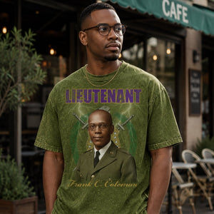Omega Psi Phi Lieutenant Acid Wash Tee Green Winters Industries