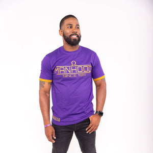 Omega Psi Phi "MANHOOD" Embroidered Tee Purple