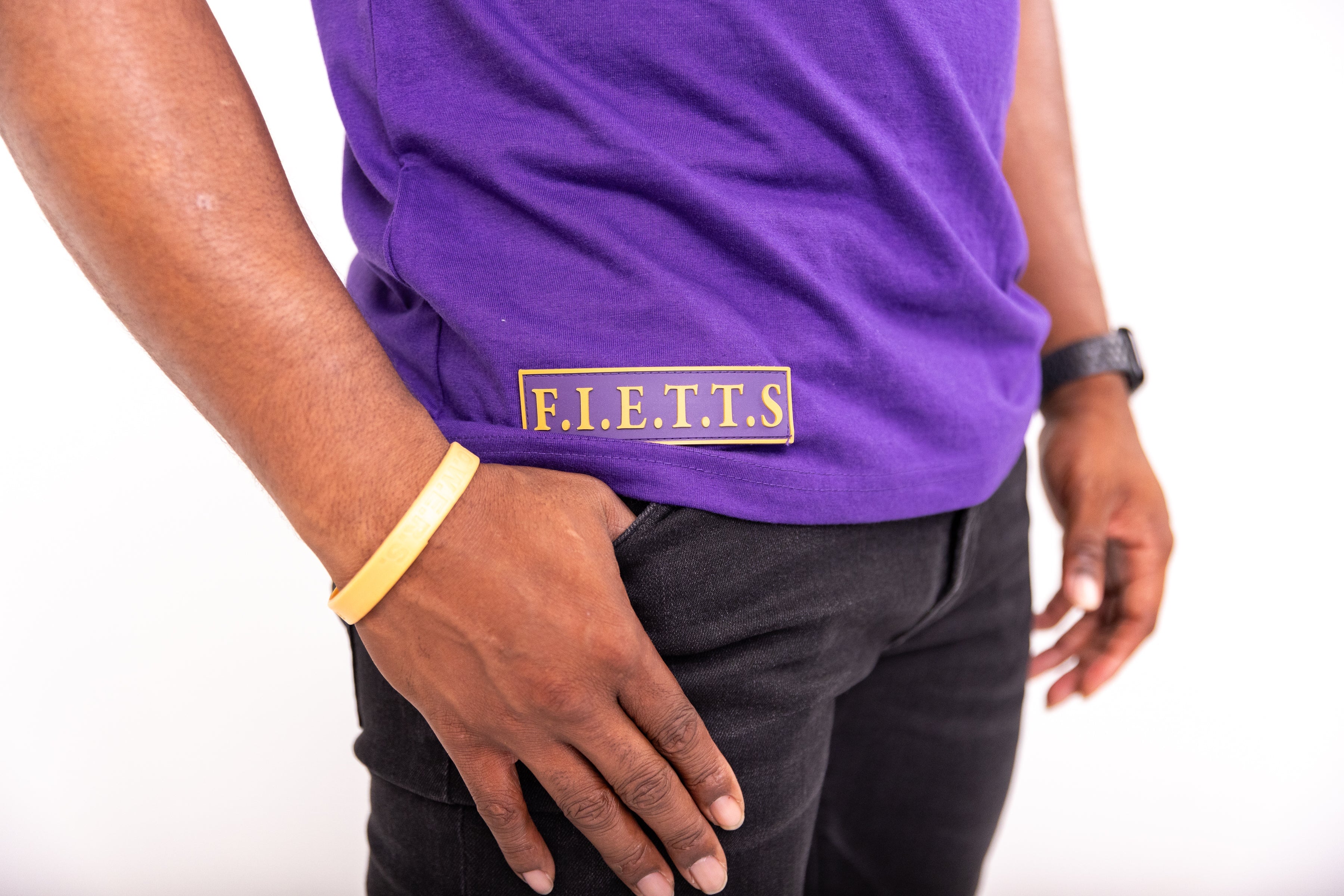 Omega Psi Phi "MANHOOD" Embroidered Tee Purple