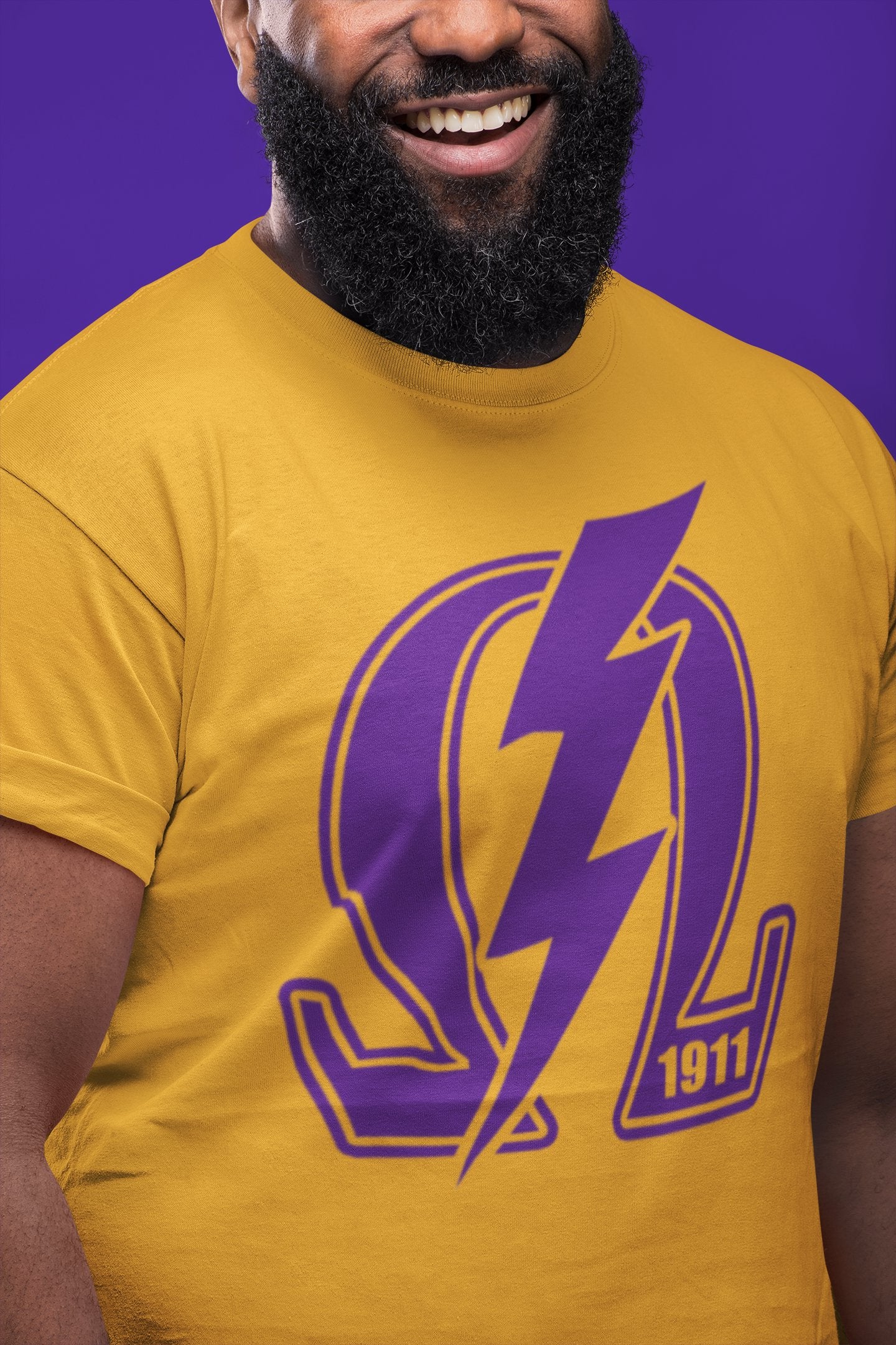 Omega Psi Phi Omega 1911 Bolt Tee/Sweatshirt Winters Industries by Fully Promoted Mesquite S T-SHIRT Gold