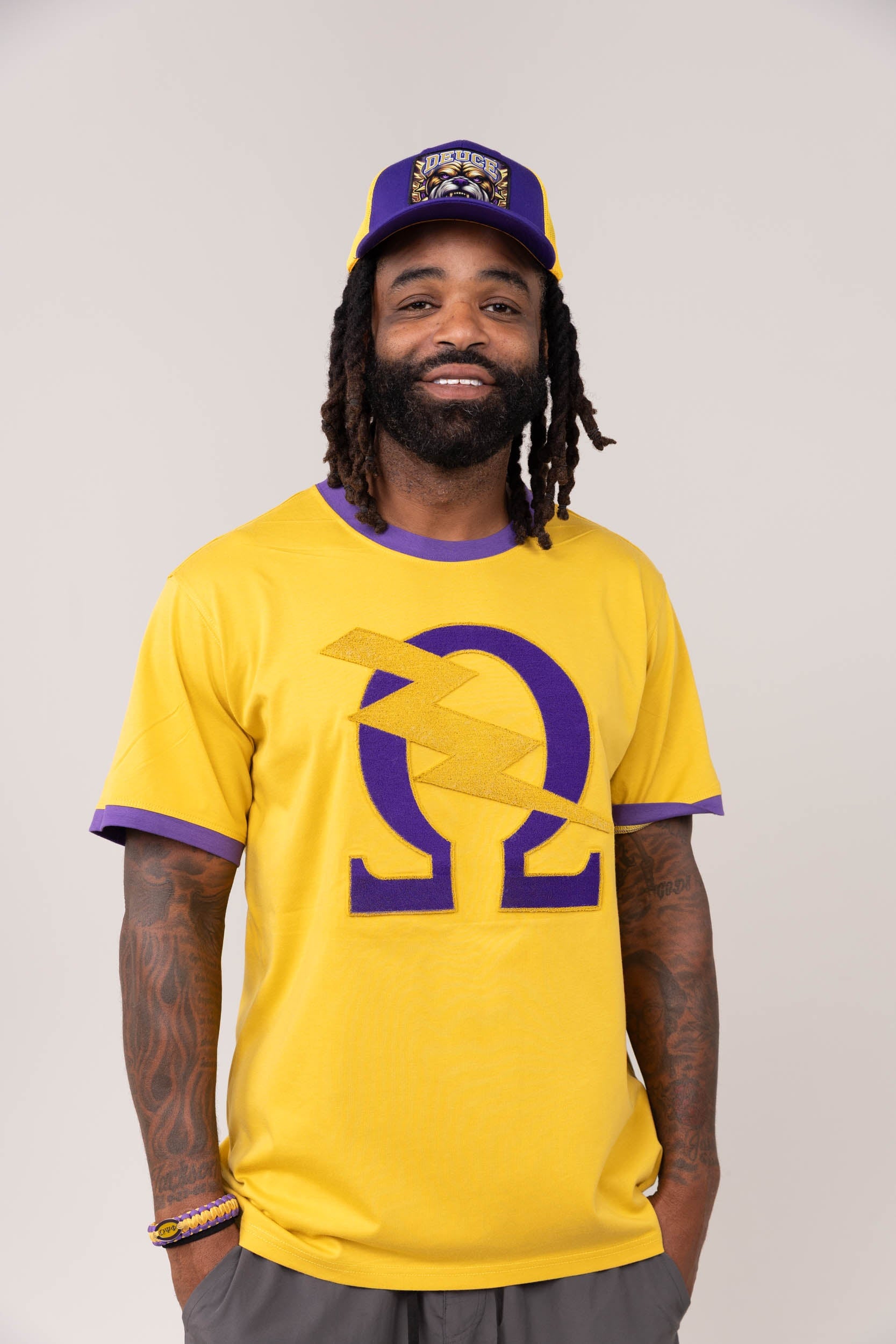 Omega Psi Phi Omega Bolt Brush Embroidery Tee Winters Industries