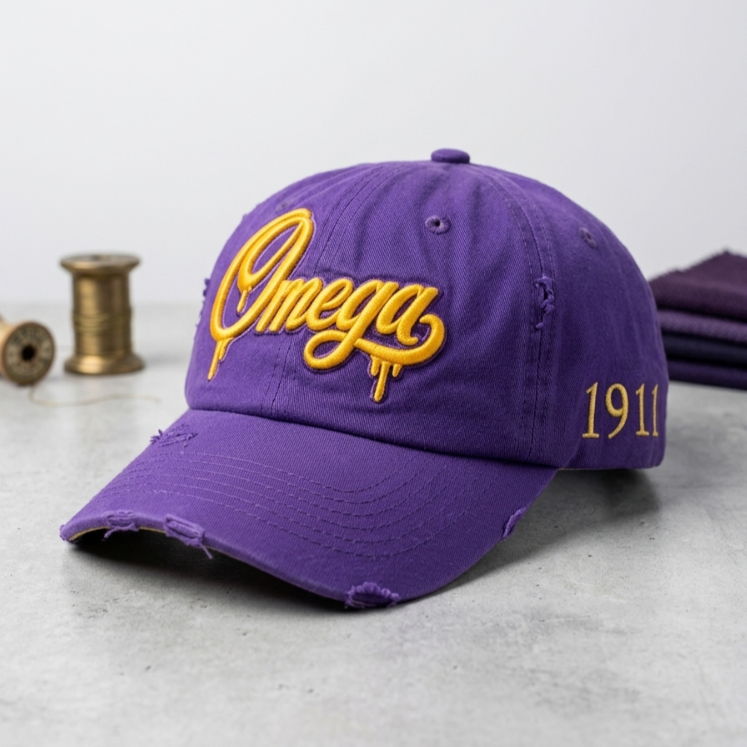 Omega Psi Phi 'Omega' Drip 3D Embroidered Cap