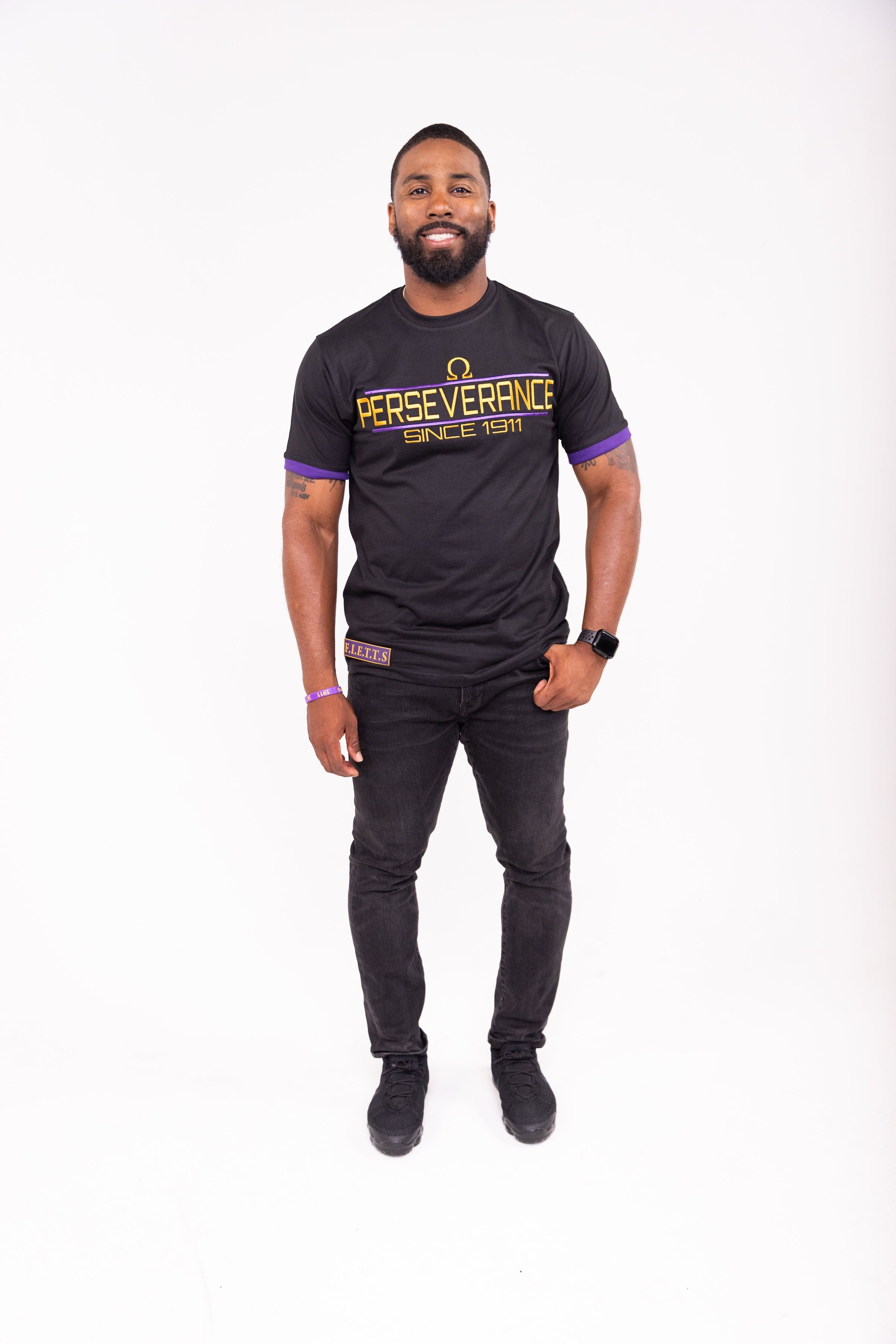 Omega Psi Phi "PERSEVERANCE" Tee Black