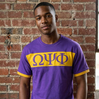 Omega Psi Phi Purple and Gold Color Block Tee (TOP ONLY) Winters Industries
