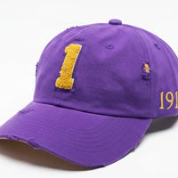 Omega Psi Phi Purple Chenille Cap with Line Number Winters Industries by Fully Promoted Mesquite