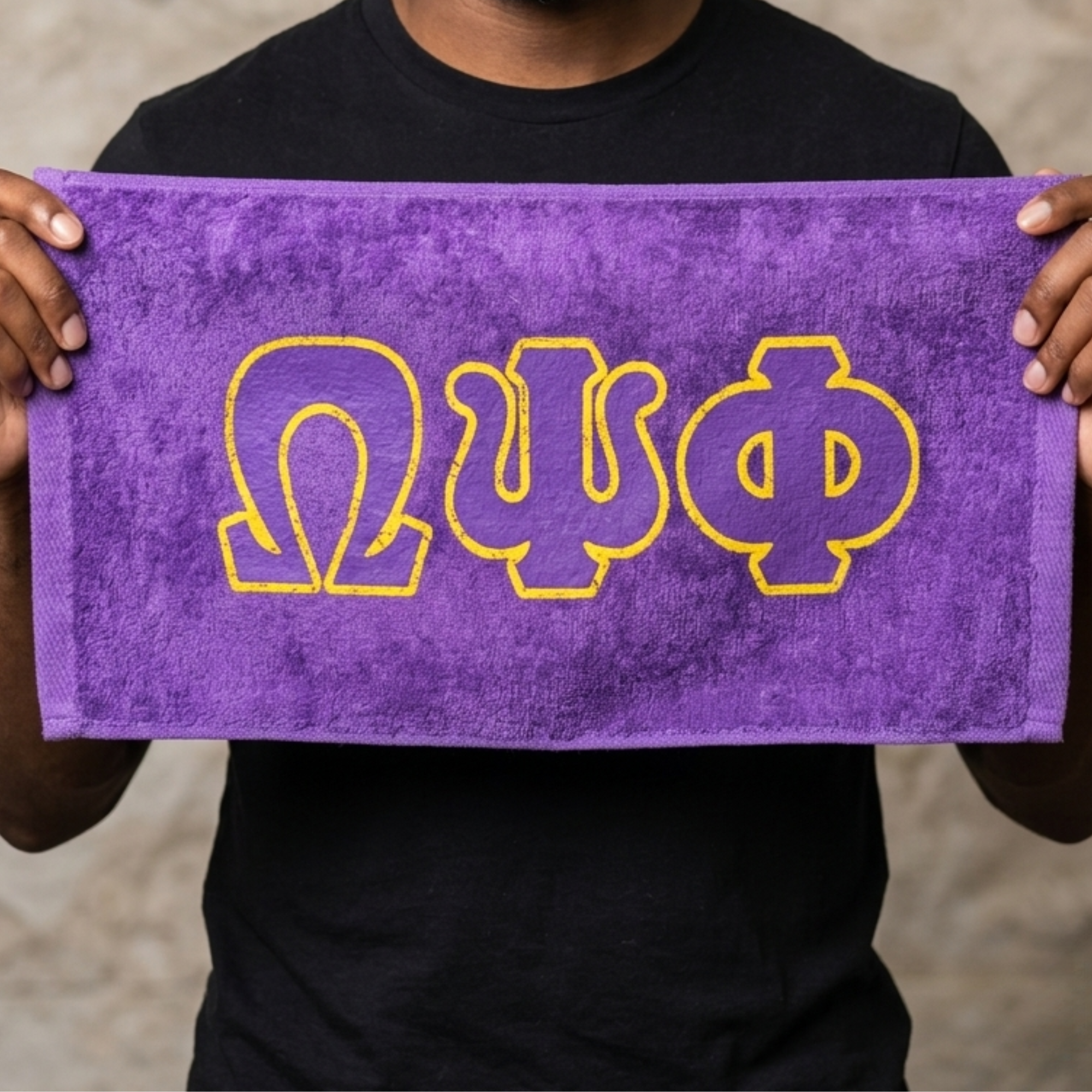 Omega Psi Phi Purple Hand Towel