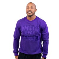 Omega Psi Phi Purple on Purple Crewneck Sweater Winters Industries