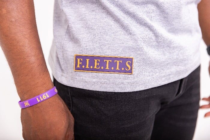 Omega Psi Phi "UPLIFT" Embroidered Tee Gray