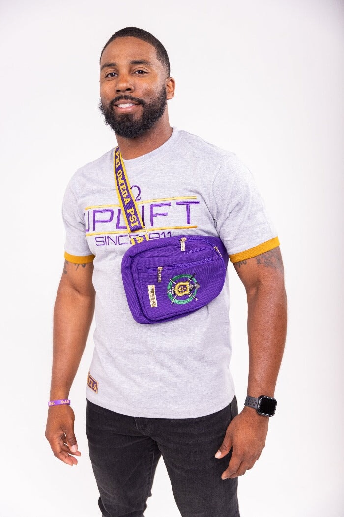 Omega Psi Phi "UPLIFT" Embroidered Tee Gray
