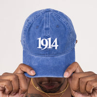 Phi Beta Sigma Acid Washed Vintage Denim 3D Embroidered Cap Winters Industries by Fully Promoted Mesquite