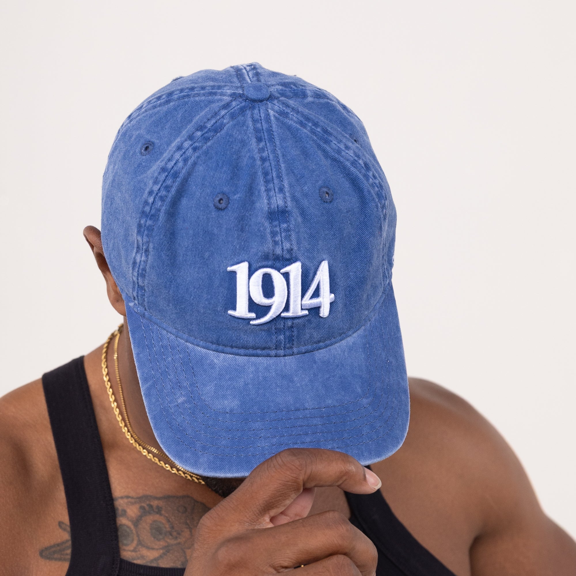 Phi Beta Sigma Acid Washed Vintage Denim 3D Embroidered Cap Winters Industries by Fully Promoted Mesquite