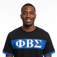 Phi Beta Sigma Blue and Black Color Block Tee (TOP ONLY) Winters Industries