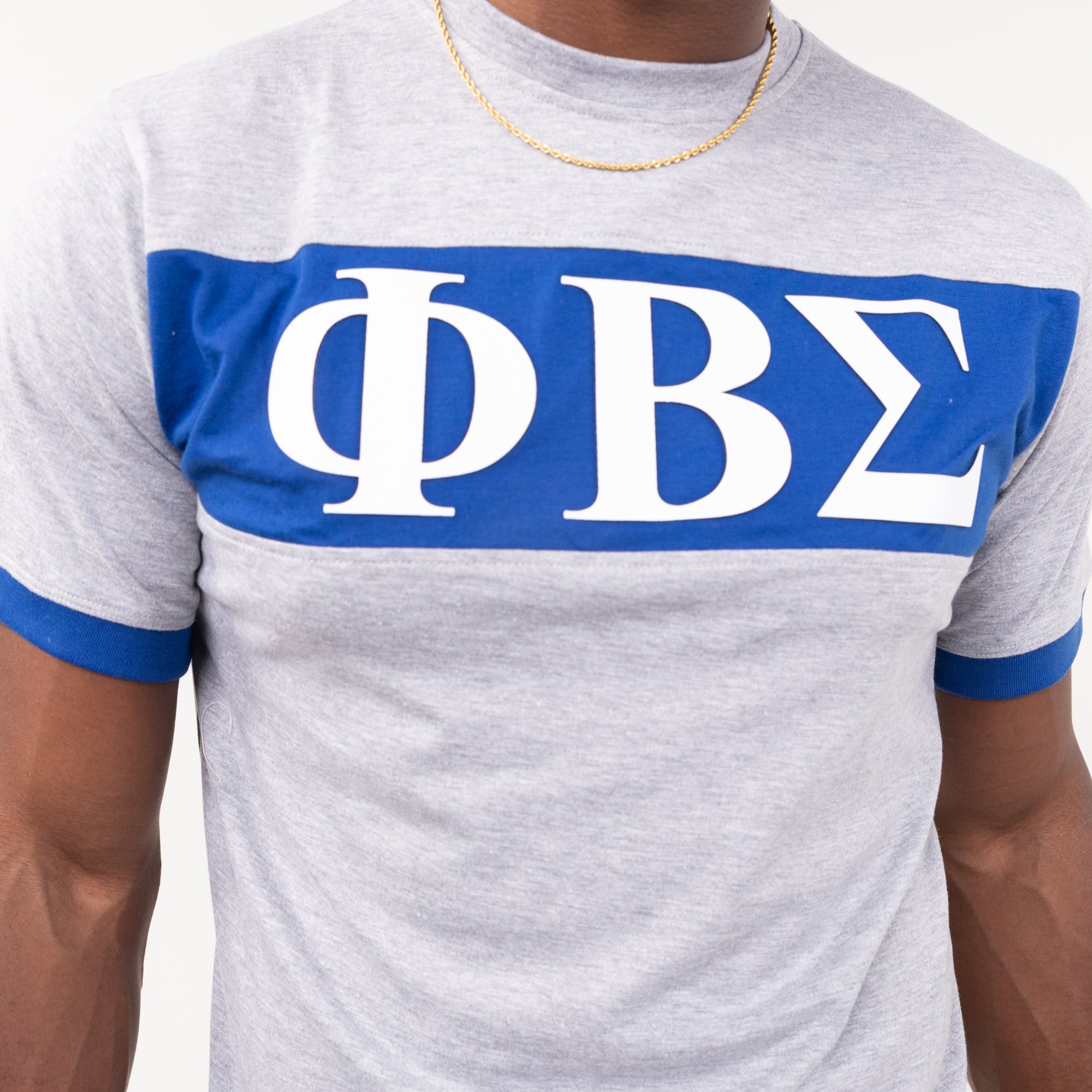 Phi Beta Sigma Blue and Gray Color Block Short Set Winters Industries