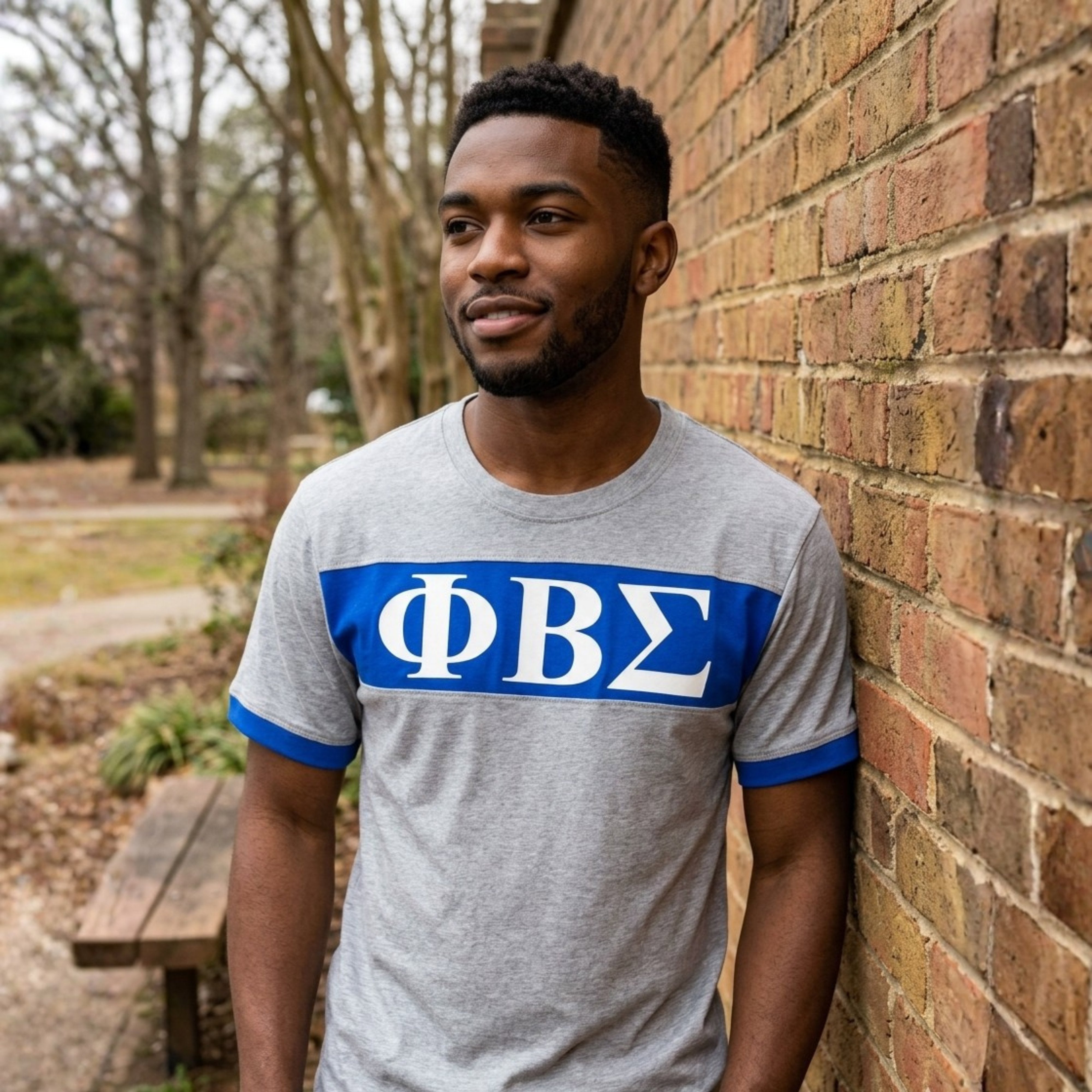 Phi Beta Sigma Blue and Gray Color Block Tee (TOP ONLY) Winters Industries
