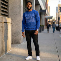 Phi Beta Sigma Blue on Blue Crewneck Sweater Winters Industries
