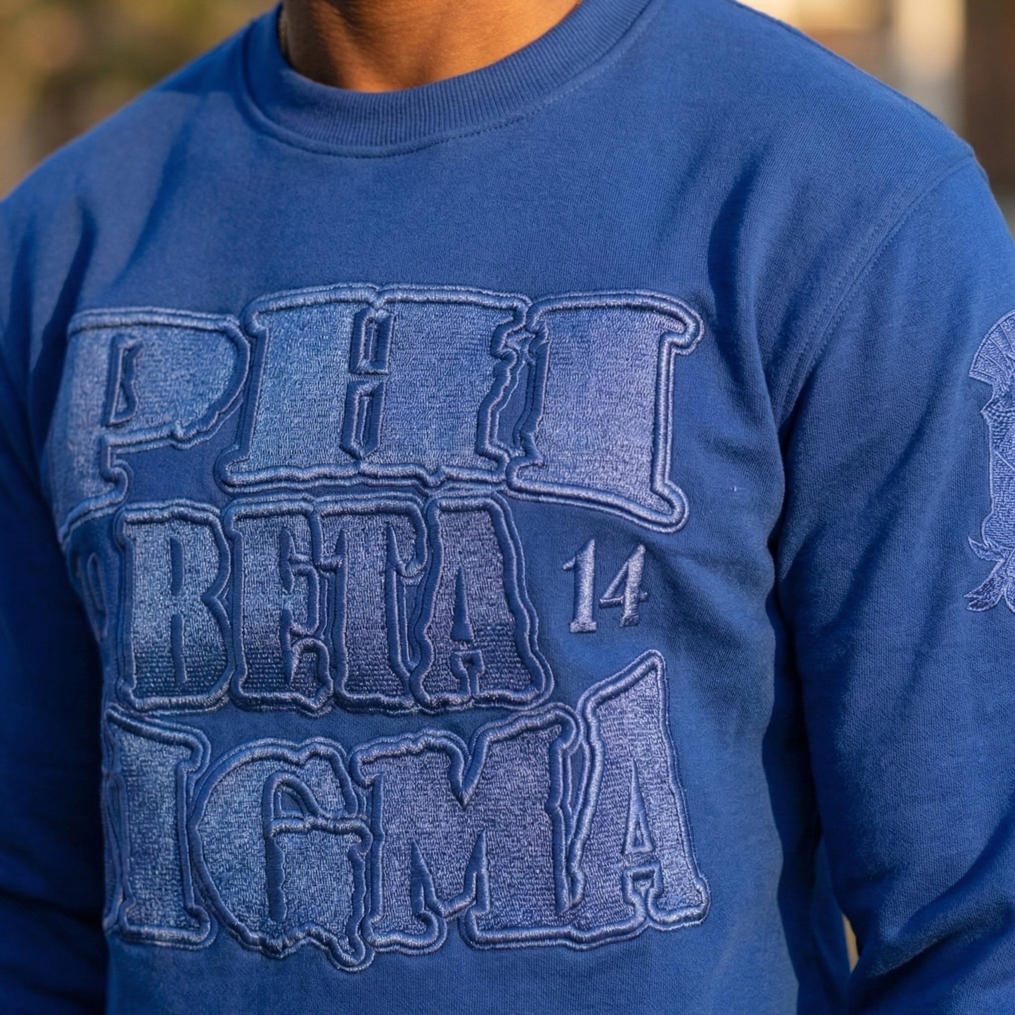 Phi Beta Sigma Blue on Blue Crewneck Sweater Winters Industries