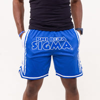 Phi Beta Sigma Embroidered Blue Shorts with White Stripes Shorts Winters Industries
