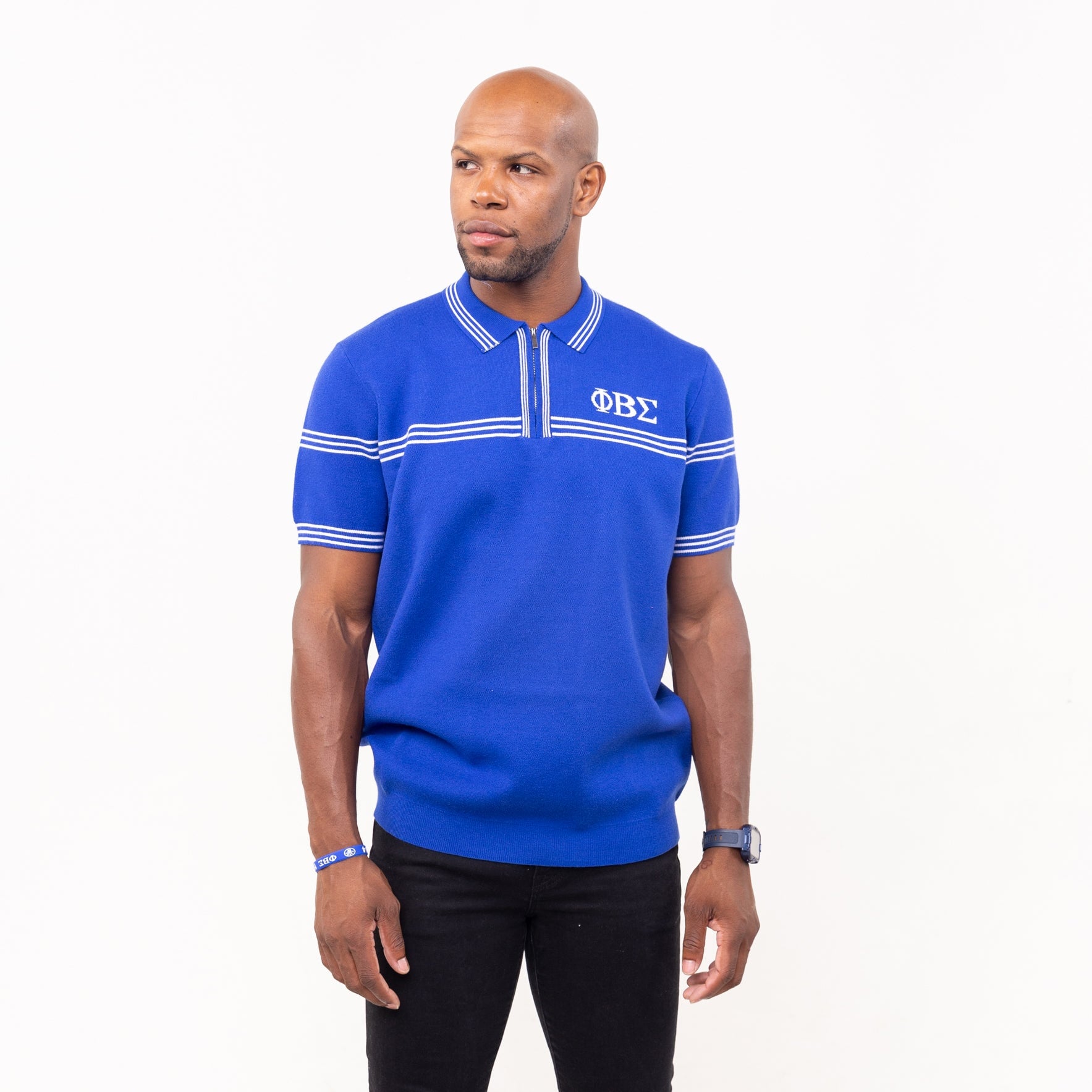 Phi Beta Sigma Knitted Polo Blue Winters Industries