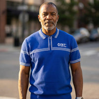 Phi Beta Sigma Knitted Polo Blue Winters Industries