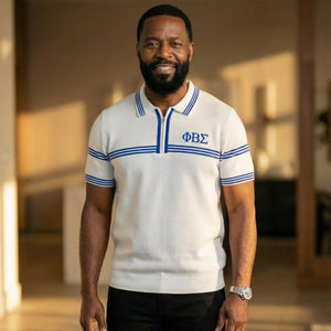 Phi Beta Sigma Knitted Polo White Winters Industries