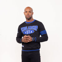 Phi Beta Sigma "SCHOLARSHIP" Chenille Sweater Black Winters Industries by Fully Promoted Mesquite