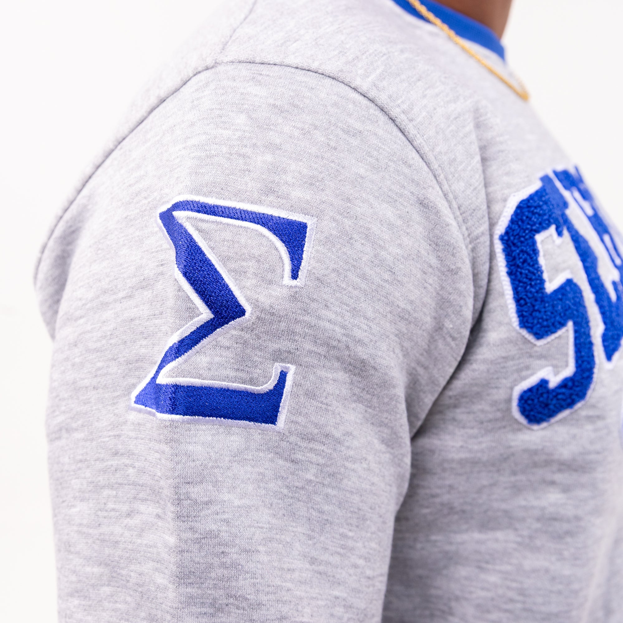 Phi Beta Sigma "SERVICE" Chenille Sweater Gray Winters Industries by Fully Promoted Mesquite