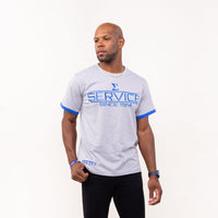 Phi Beta Sigma "SERVICE" Embroidered Tee Gray Winters Industries by Fully Promoted Mesquite