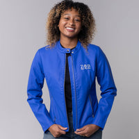 PU Leather Embroidered Zeta Phi Beta Jacket Winters Industries