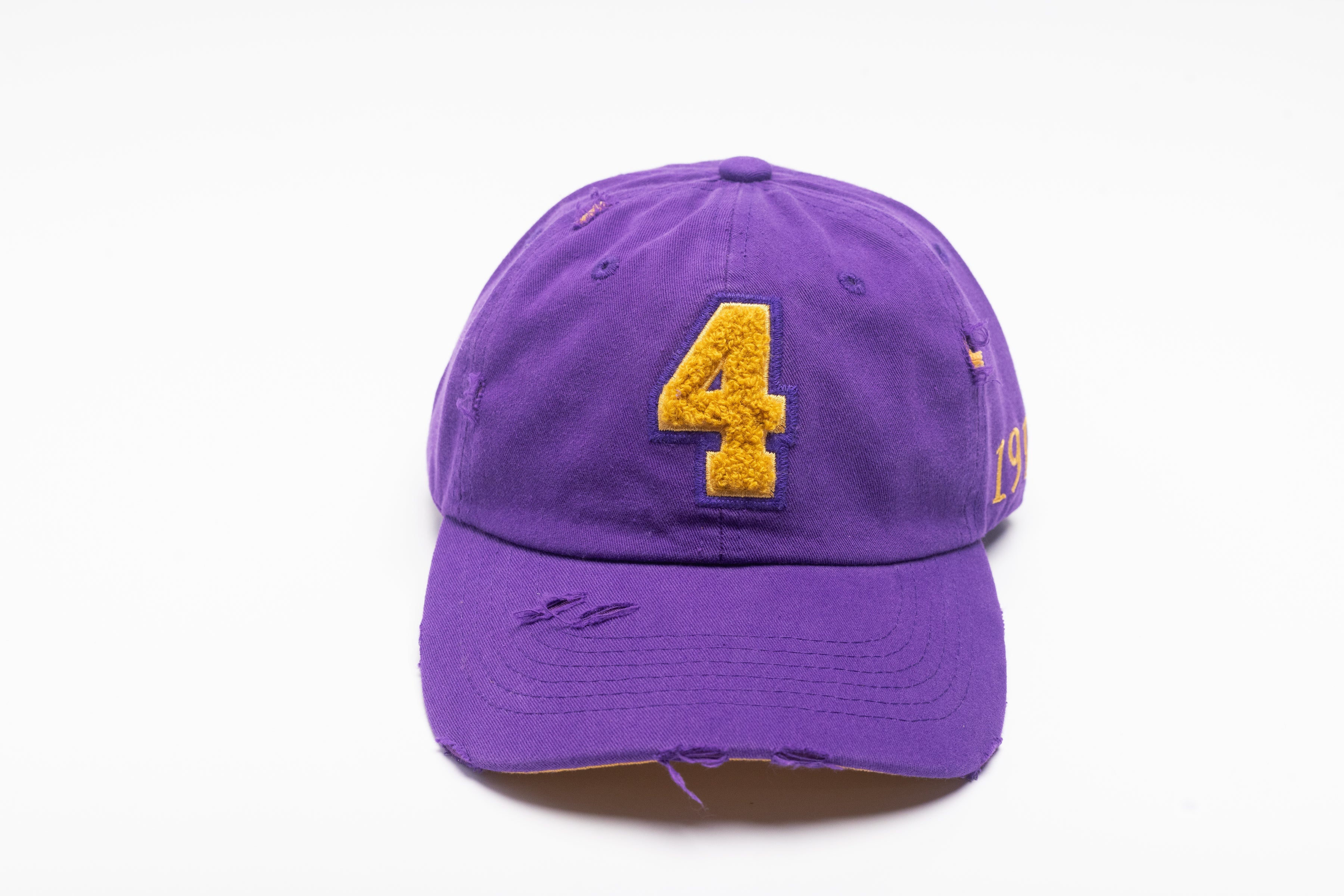 Omega Psi Phi Purple Chenille Cap with Line Number