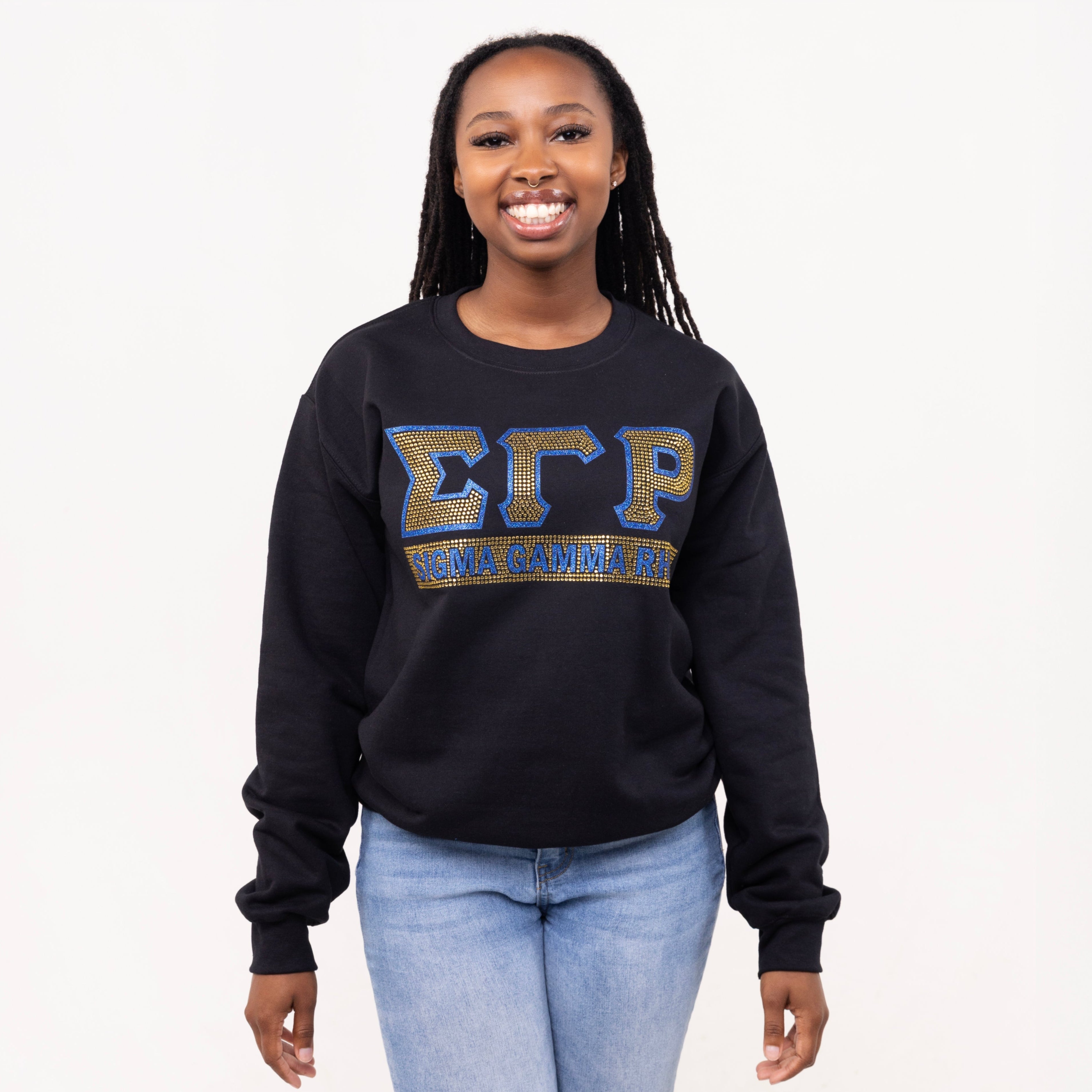 Sigma Gamma Rho Bling Letters Sweatshirt WintersIndustries by Fully Promoted Mesquite S Black