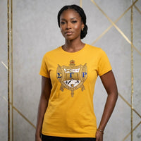 Sigma Gamma Rho Bling Shield Tee Winters Industries S T-Shirt Gold