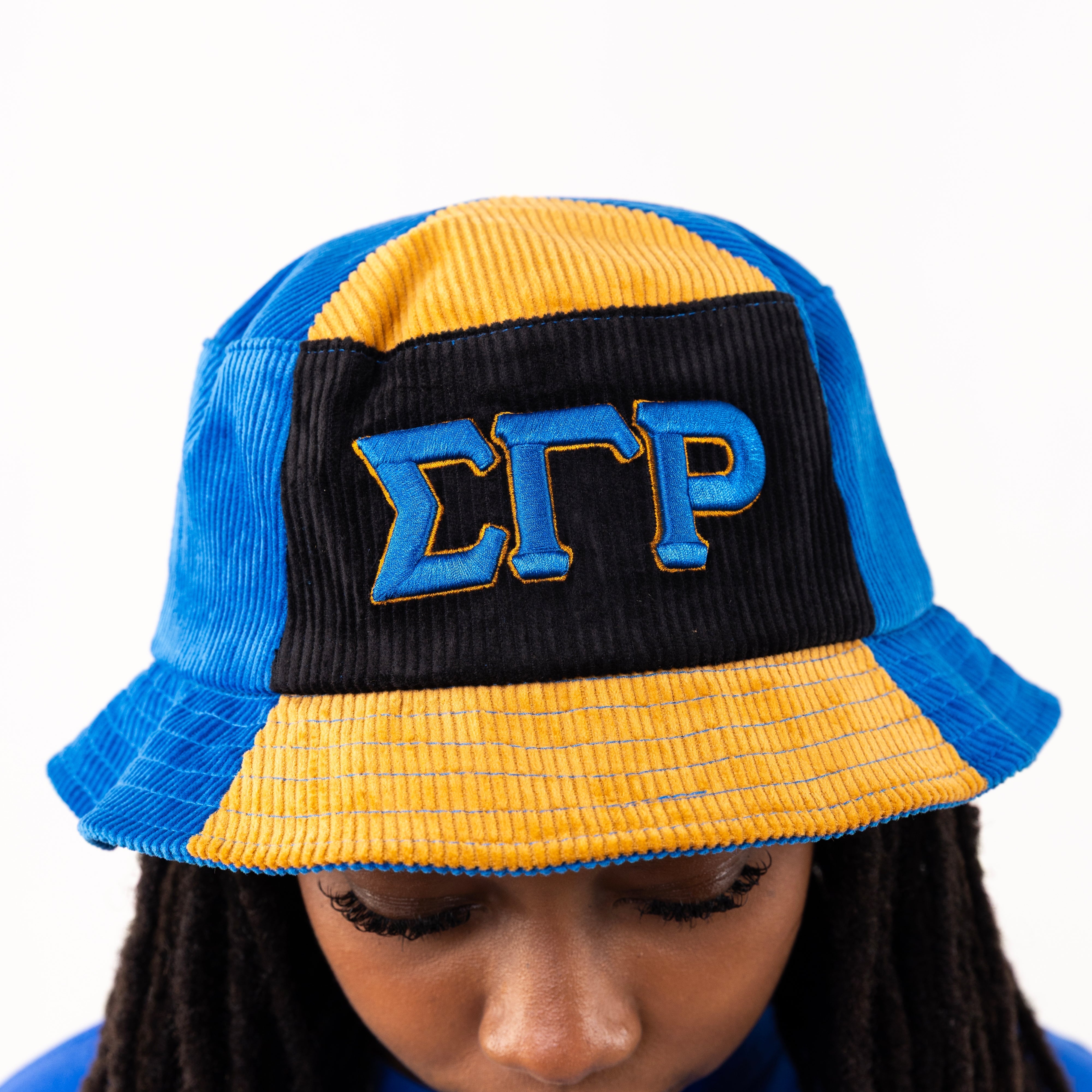 Sigma Gamma Rho Corduroy Bucket Hat with 3D Embroidered Letters Winters Industries