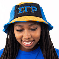 Sigma Gamma Rho Corduroy Bucket Hat with 3D Embroidered Letters Winters Industries