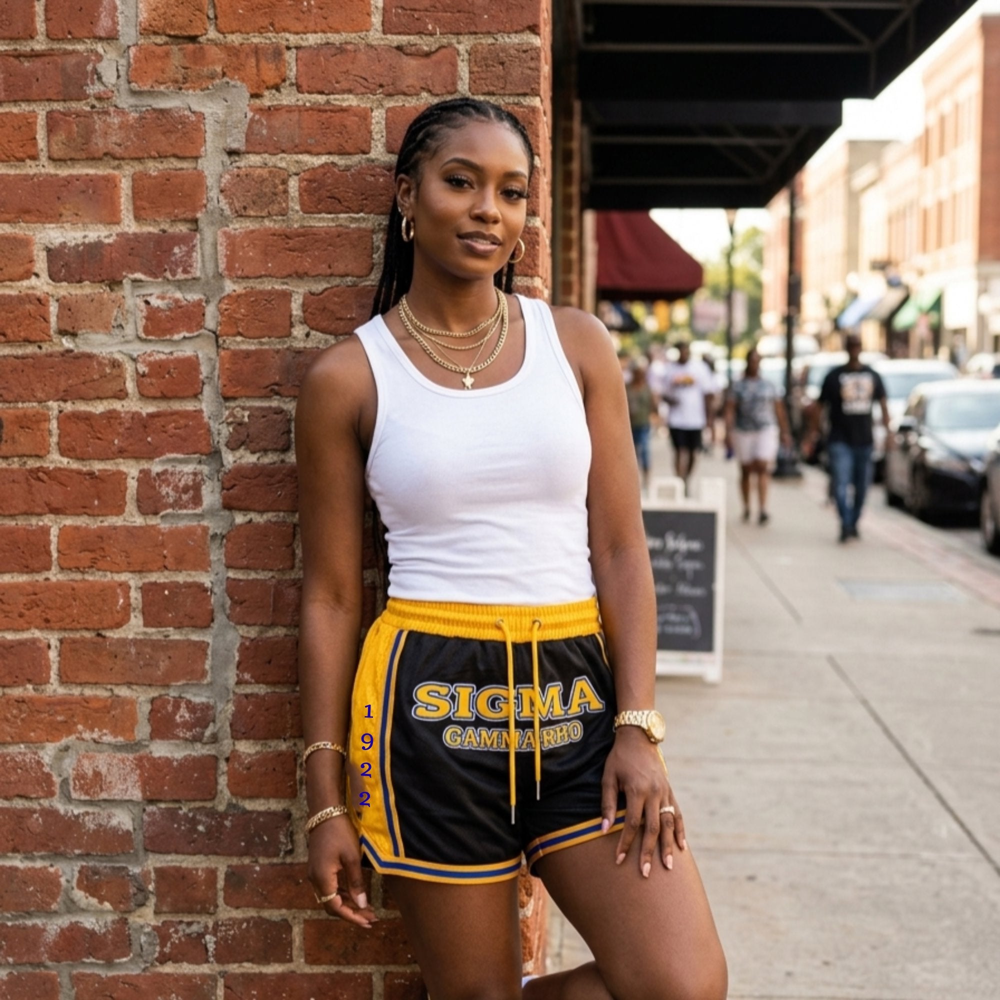 Sigma Gamma Rho Embroidered Basketball Shorts BLACK Shorts Winters Industries by Fully Promoted Mesquite