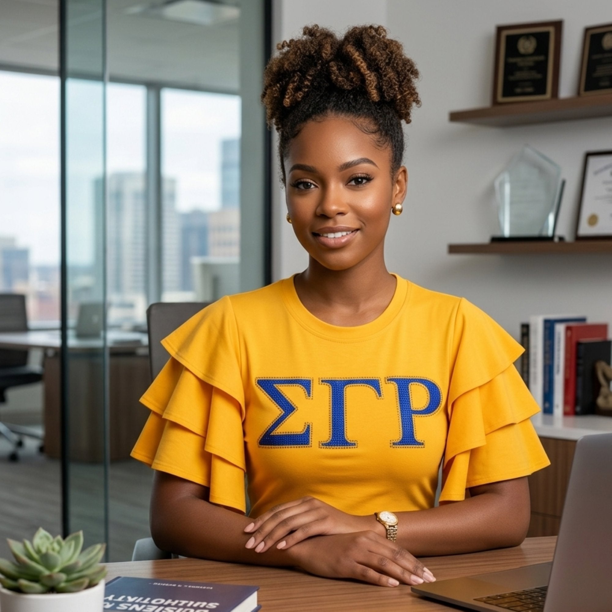 Sigma Gamma Rho Letters Ruffle Blouse with Bling Winters Industries