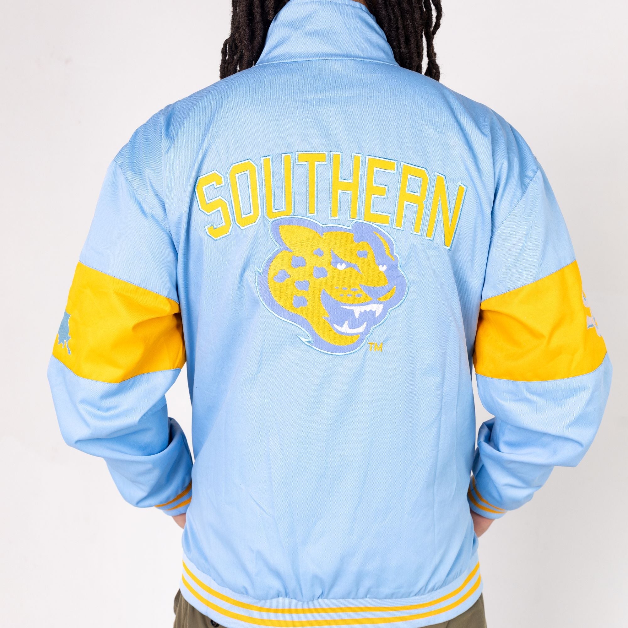Southern University Cotton Racer Jacket Light Blue Winters Industries