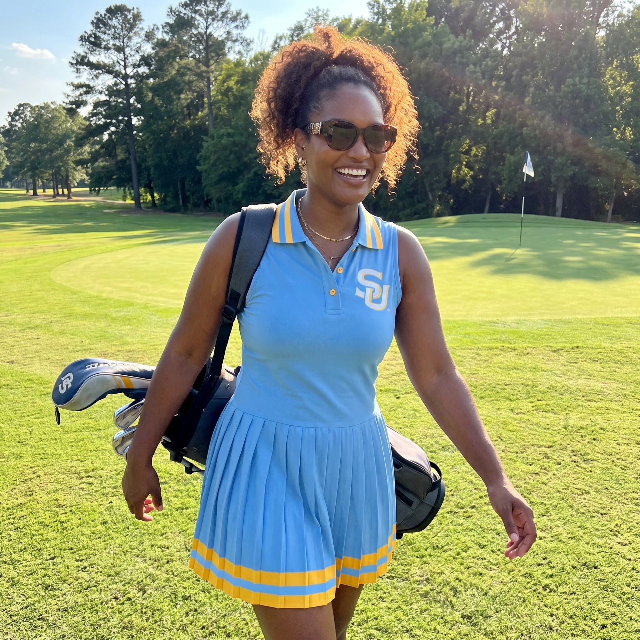 Southern University (SU) Columbia Blue and Gold Golf / Tennis Dress Winters Industries